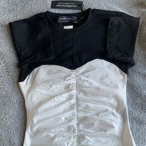 Black and white two toned blouse